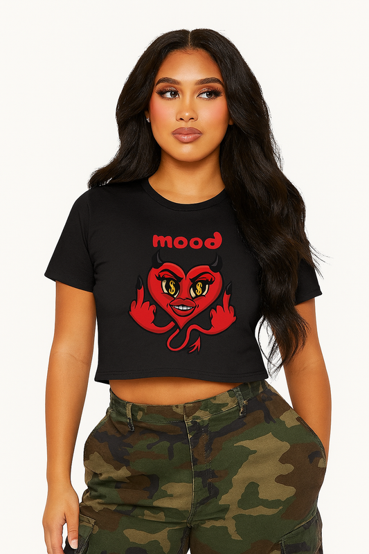 MOOD AF: Devil Heart Crop Tee
