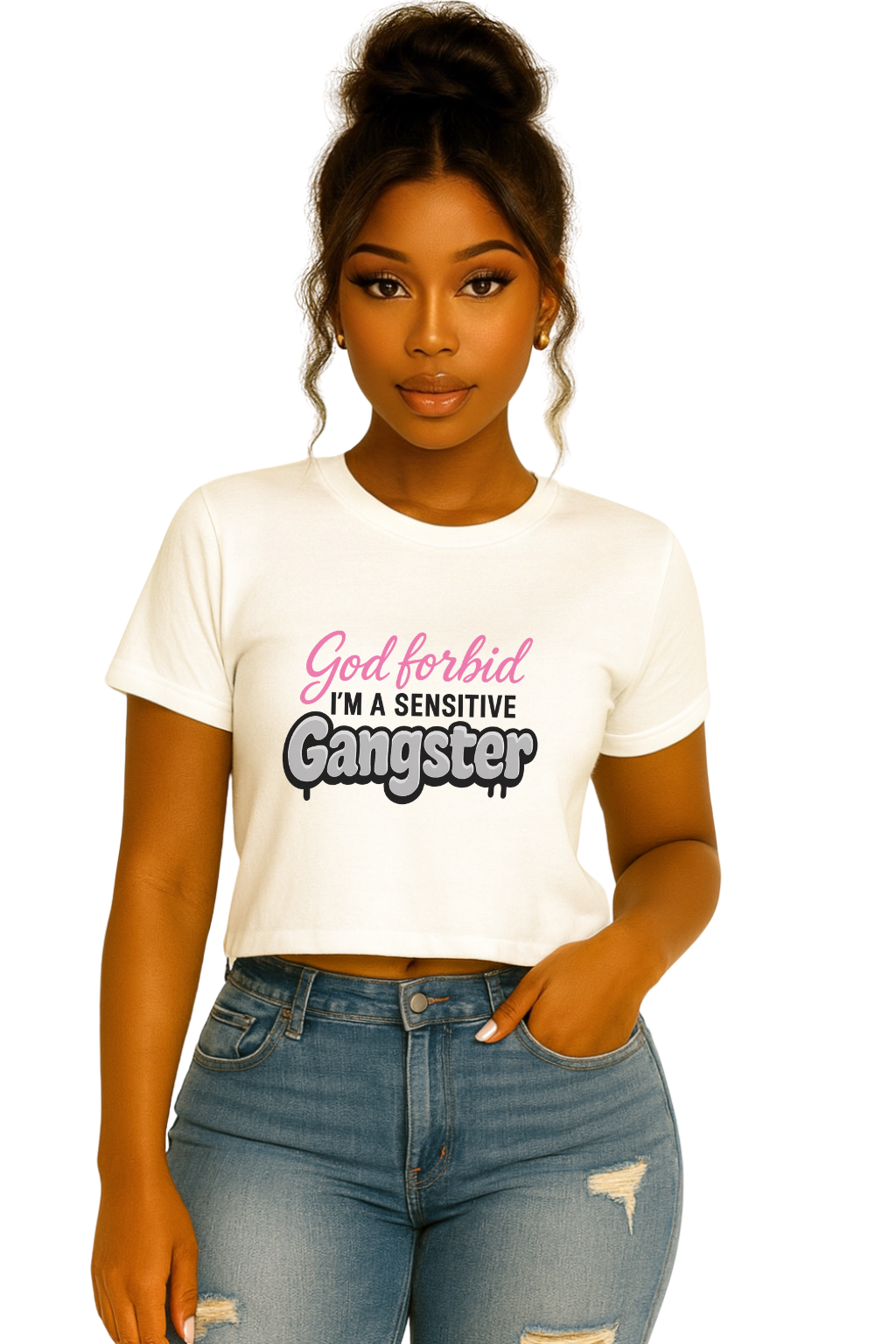 Sensitive Gangster Crop Tee