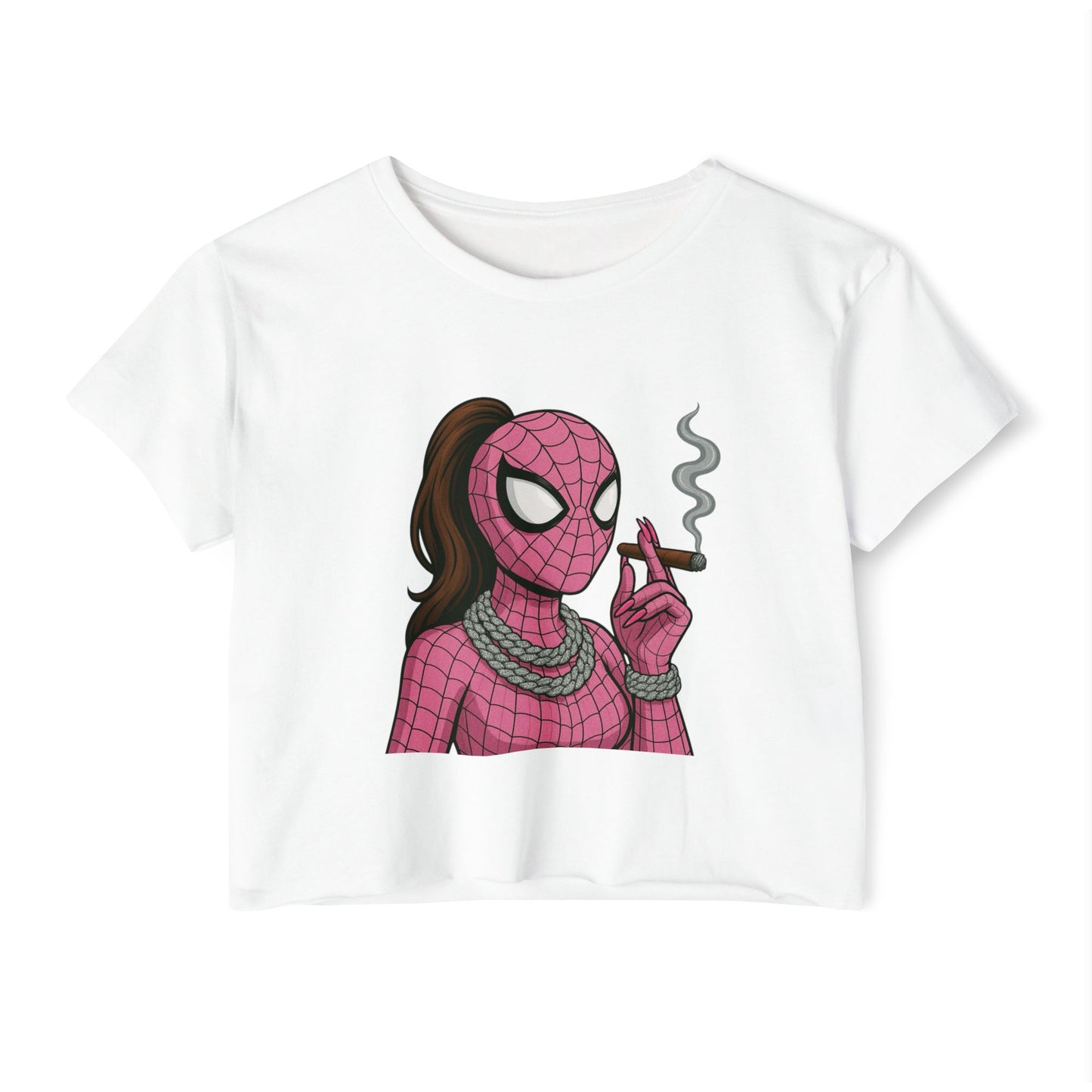 Pink Masked Baddie Crop Top