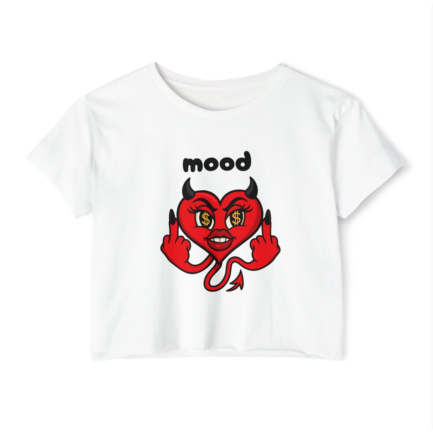 MOOD AF: Devil Heart Crop Tee