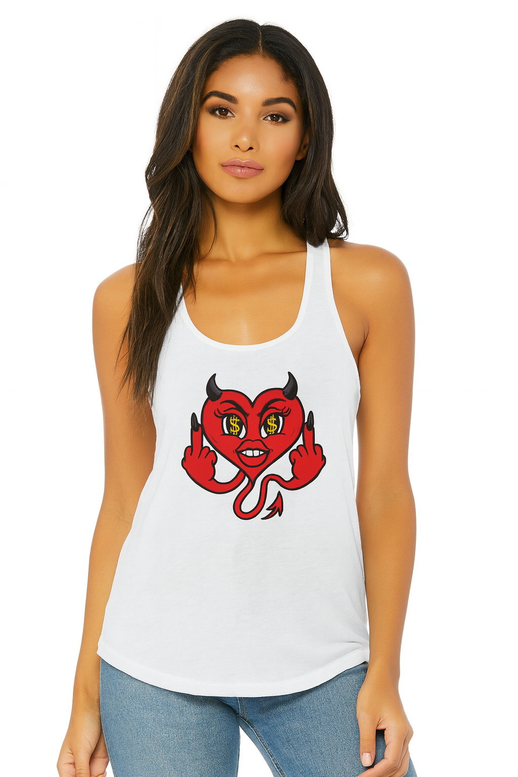 Devil Heart Racerback graphic Tank