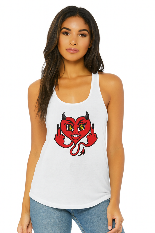 Devil Heart Racerback graphic Tank