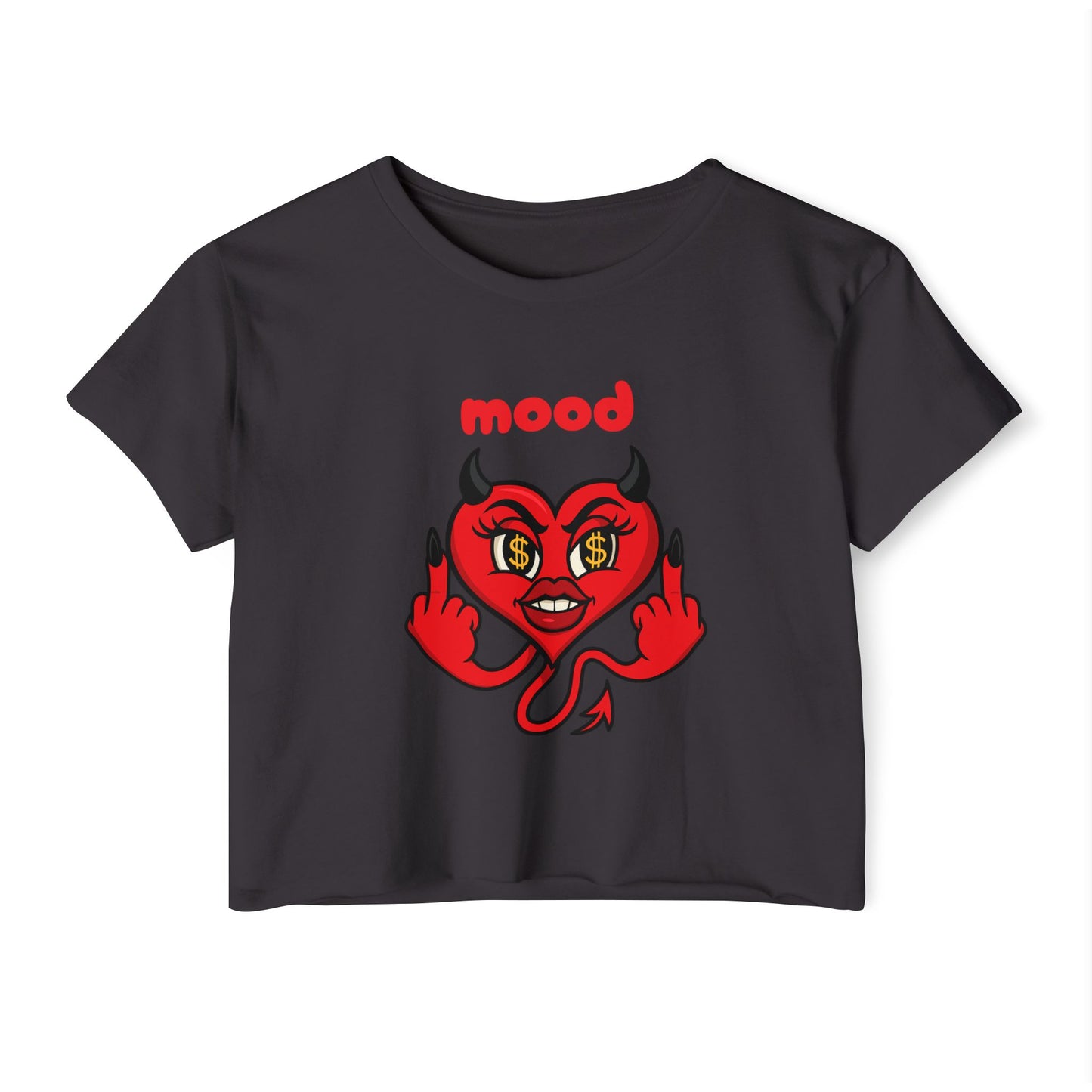 MOOD AF: Devil Heart Crop Tee