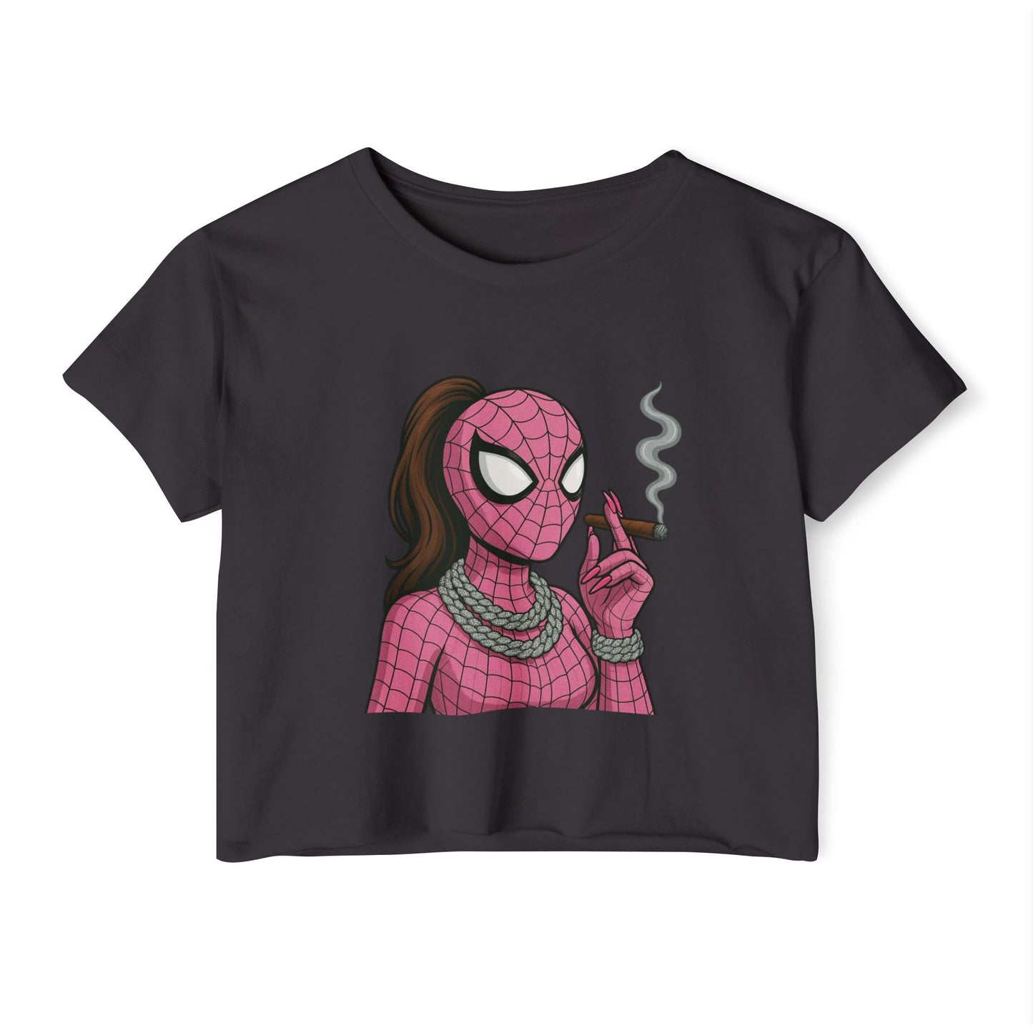Pink Masked Baddie Crop Top