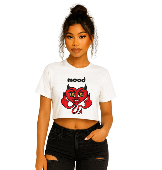MOOD AF: Devil Heart Crop Tee