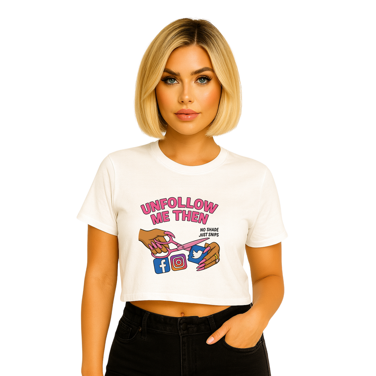 Unfollow Me Then Crop Tee